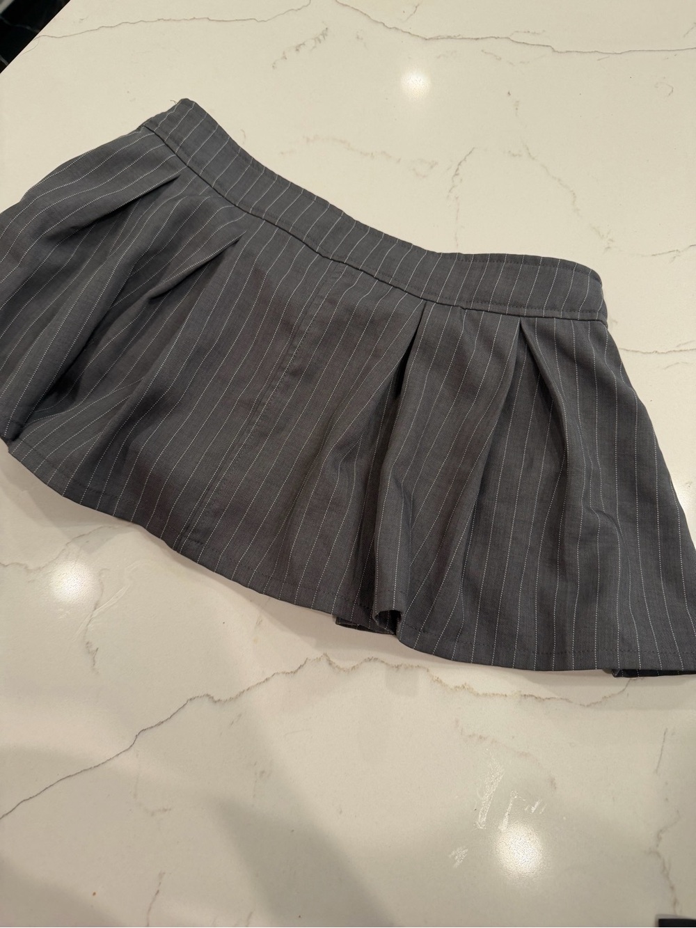 & Other Stories Gray Pinstripe Mini Skirt